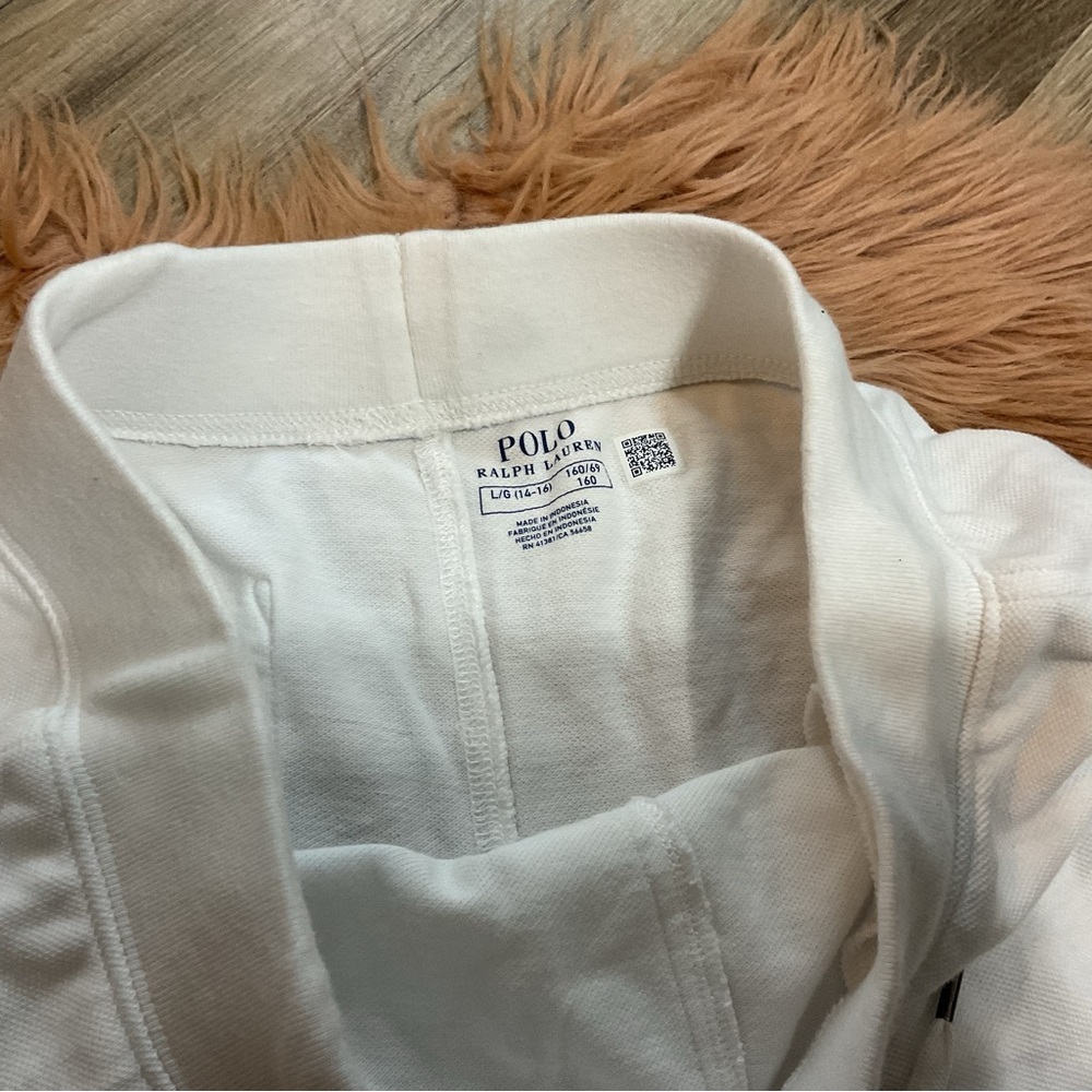Polo Ralph Lauren White Pima Cotton Short Size L NWOT - Picture 4 of 6